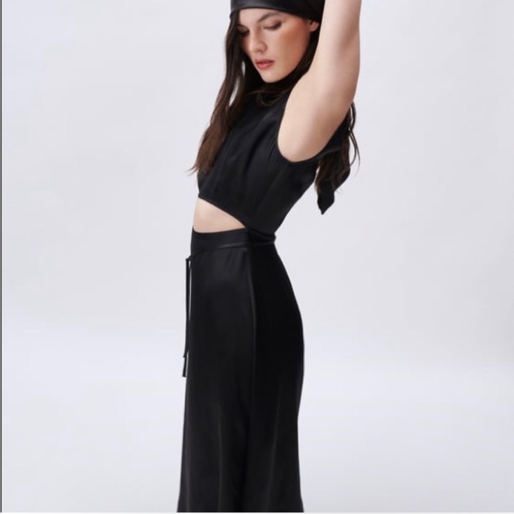 Zara satin effect cut out midi dress.